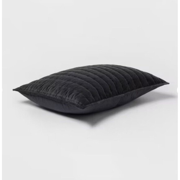 Standard Channel Stitch Velvet Quilt Sham Dark Gray - Threshold - Picture 3 of 6
